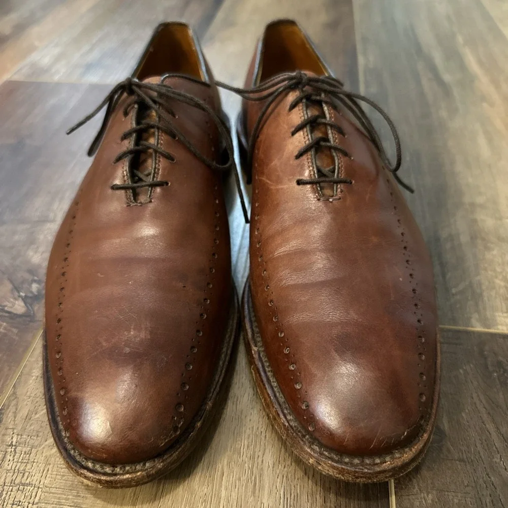 Allen Edmonds Hastings Chili Brown 1255 Cut‎ Leather Oxford Dress Shoes 11.5